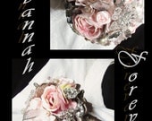 SAVANNAH - Pink / Grey Brooch Bridal Bouquet - SAVANNAH