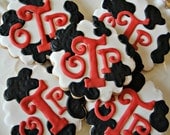 Cow Print Monogram Cookies Western Birthday Cookie Favors Baby Shower Cookie Favors One Dozen