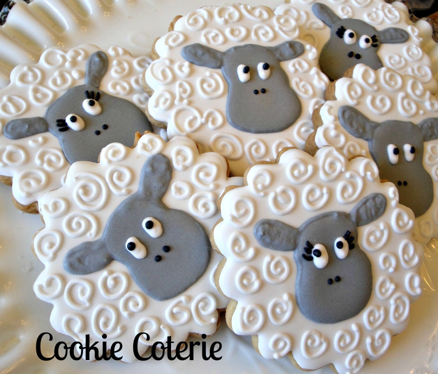 Sheep Little Lamb Decorated Cookies Birthday Party Baby Shower Cookie Favors One Dozen