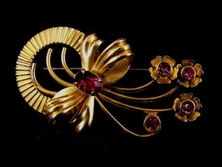 Vintage Brooch Bond Boyd Sterling Vermeil Floral Spray 15.00 obo