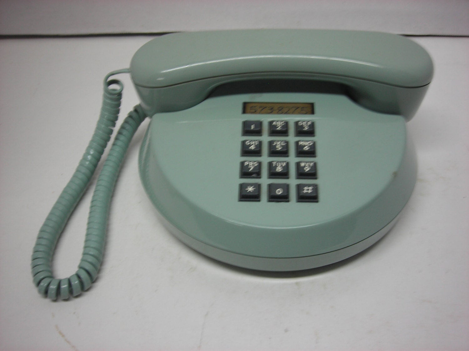 Vintage Round Gray/Blue Telephone By Northern Telecom