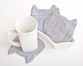 Cat Fabric Coasters for cups in a gift box, set of 4