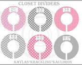 Custom Closet Dividers......Chevron Mod Grey and Dark Pink Baby closet dividers