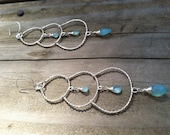 Triple Infinity Sterling Silver Chalcedony Hoops 