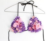 FLORAL POP bikini top, AMERICA handmade one off