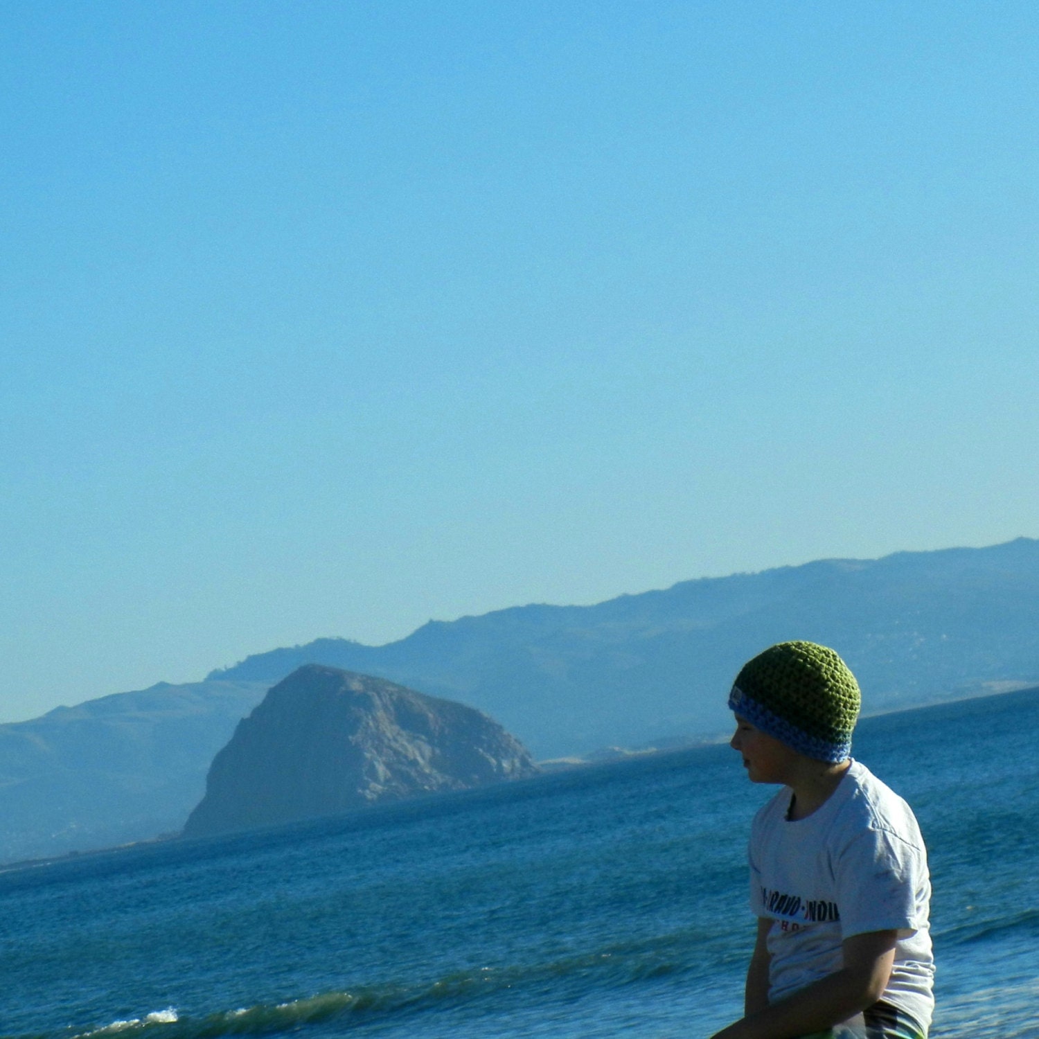 organic cotton hat, crochet beanie, ecofriendly gift ideas, spring colors, chartreuse green sky blue