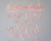 Pink Butterfly Nursery Mobile 3D - Pink Nursery Mobile, Wedding Chandelier