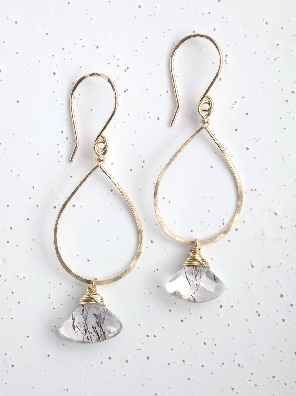 Teardrop Earrings, Purple Earrings, Gold-filled Earrings, Delicate Earrings, Bridesmaid, Moss Amethyst & 14k Gold-filled Teardrop Earrings