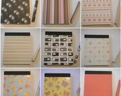 Mini Hand covered Note Pad / jotter with matching pencil