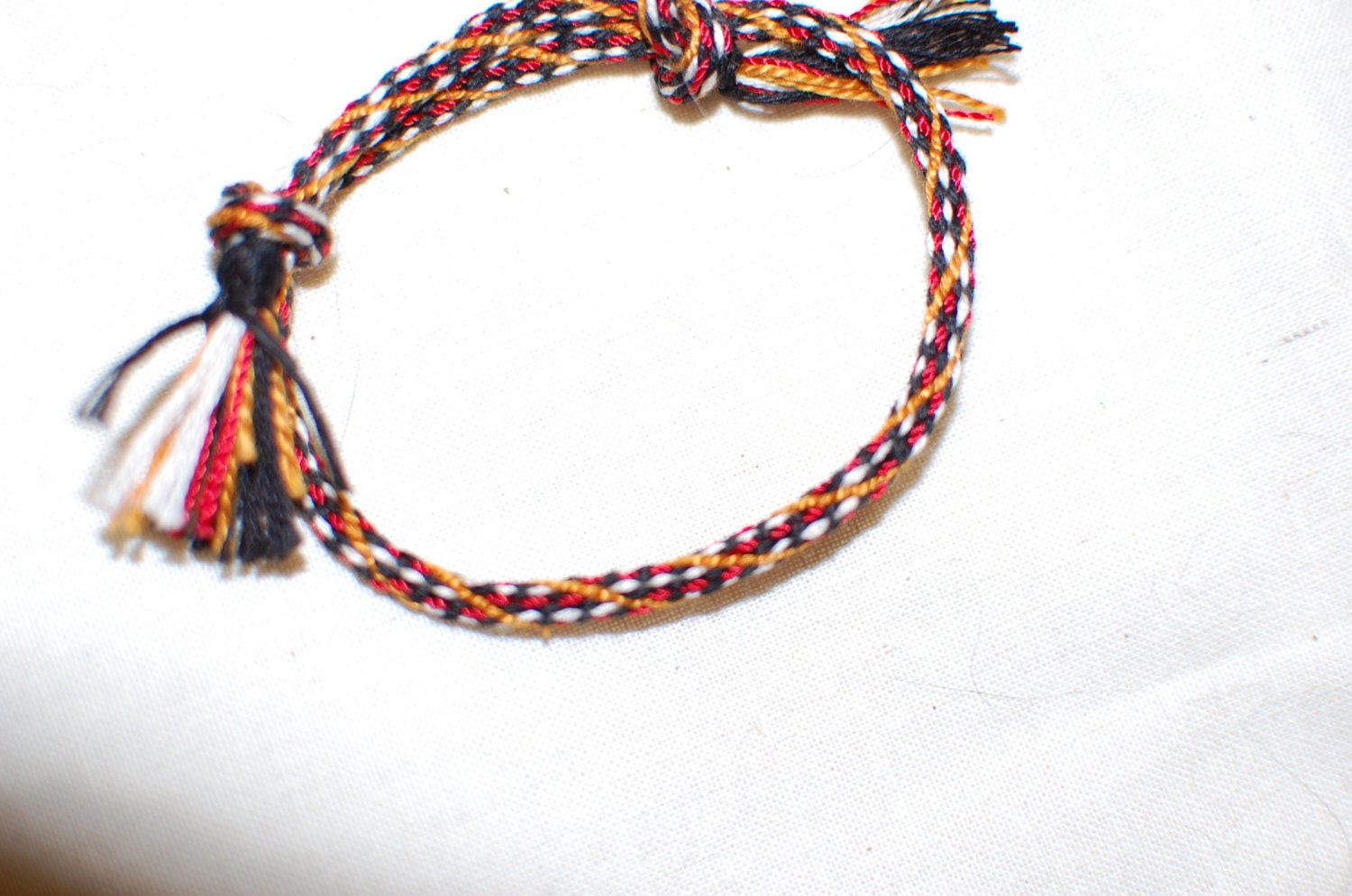 kumihimo woven cotton bracelet, unisex, adjustable