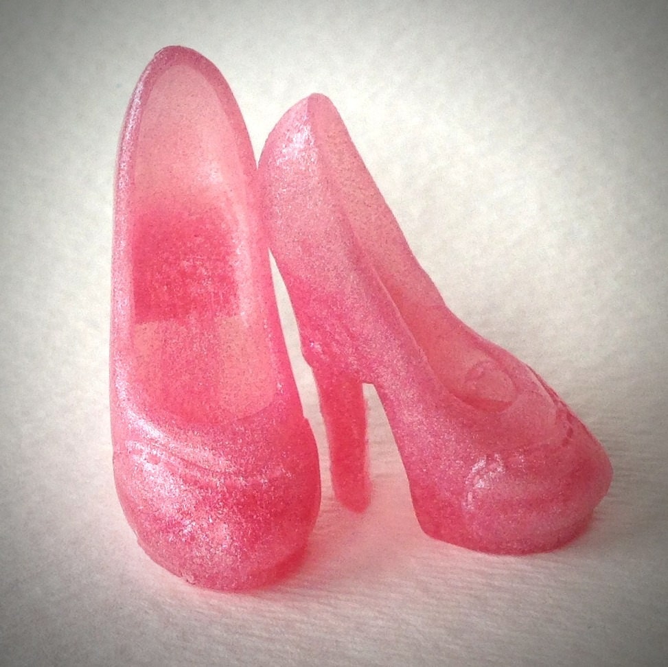 Pink Satin Chunky Heel Monster High Shoes for Dolls - Dollicious Customs
