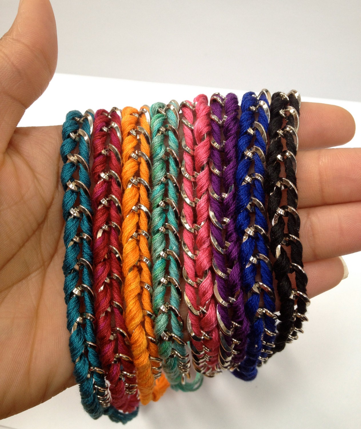 SUMMER SALE - Woven Chain Bracelet - Multiple Colors Available