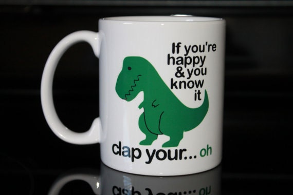 Coffee Mug - Green T Rex Coffee Mug - Funny Custom Coffee Mug - Personalized Mug