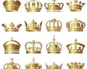 Gold Crowns Digital Clip Art Crown Clipart Decorative Scrapbook Elements School Teacher Commercial Personal Use INSTANT DOWNLOADS 10233