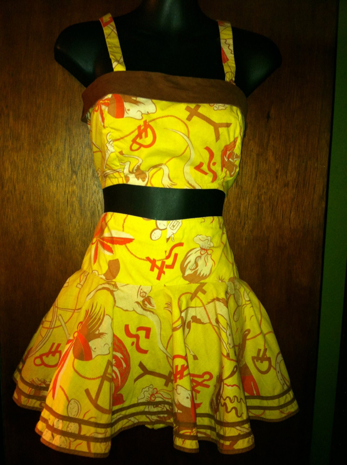 50s Cowgirl Western Cotton Sunsuit Pinup Novelty