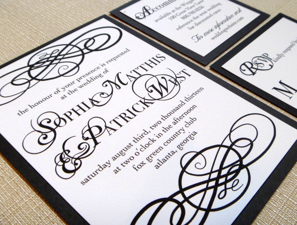 Invitation for Wedding, Elegant Calligraphy Theme