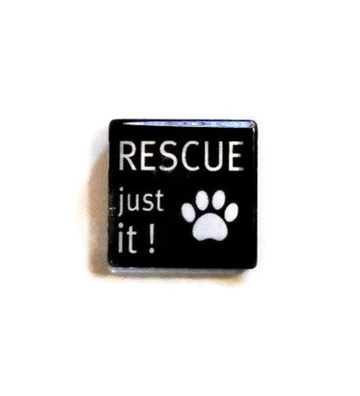 Glass Tile Charm -  Pendant - Silver Bail - Gold Bail -  Love Your Dog Rescue - Dog Lovers - TAGT