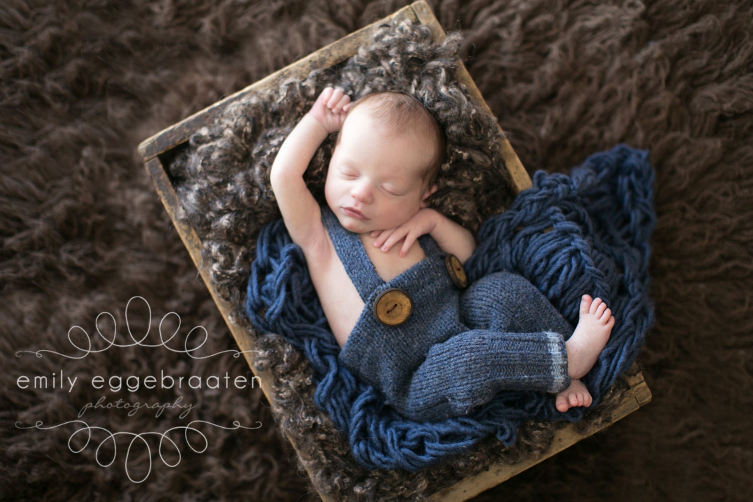 Chunky knit basket stuffer - Navy