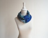 cotton scarf, long scarf, scarf and scarves, blue scarf, vintage scarves