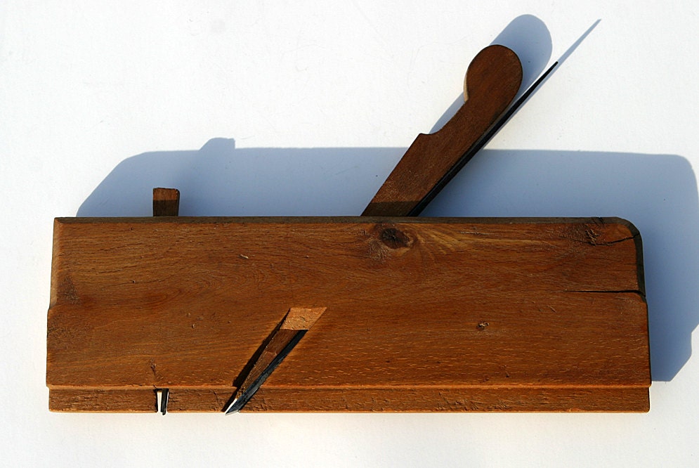 Antique rare Groove Wood Plane C. Hartman 1880 Carpenter Tools Plane Tongue and Groove