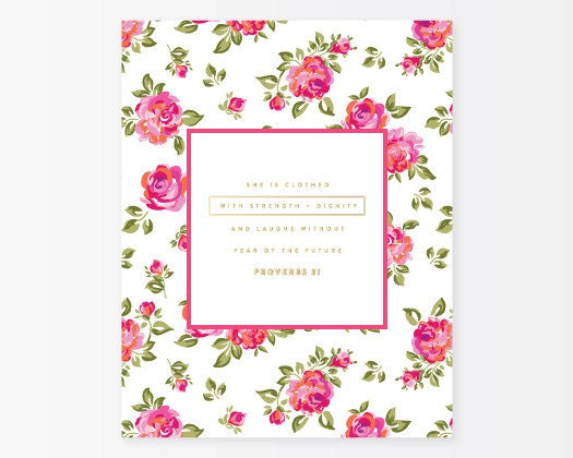 Proverbs 31 Gold Foil Print - 8x10