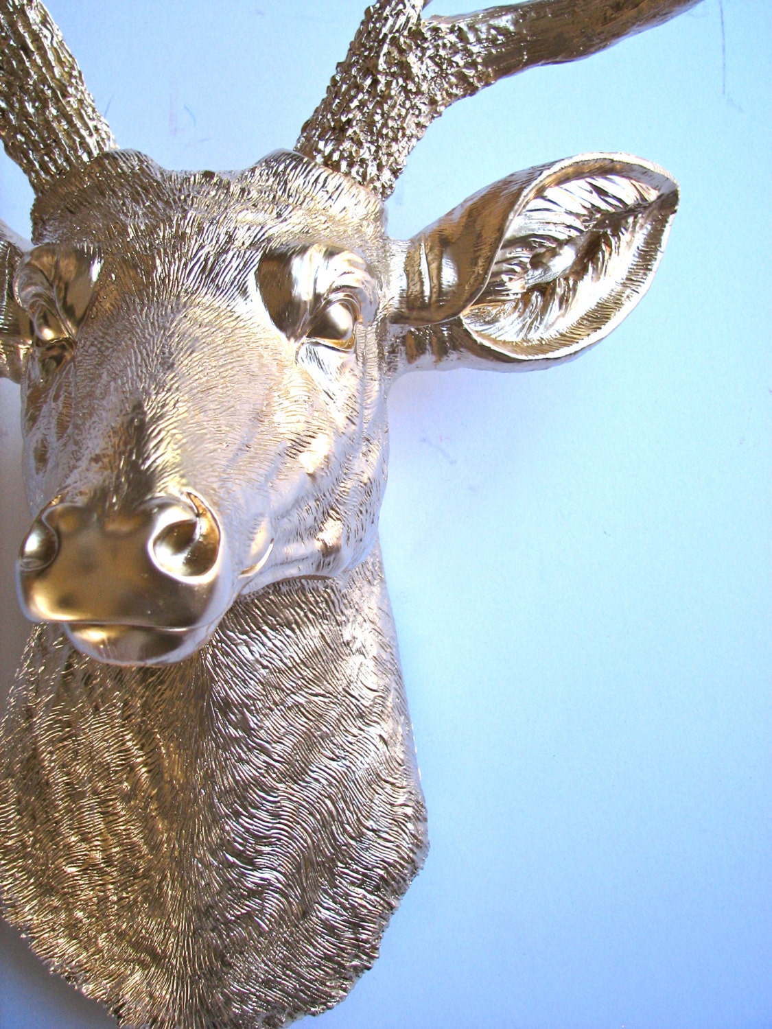 Faux Taxidermy Deer Head wall mount in GOLD