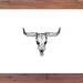 Detailed Geometric Taurus Cow Bull Skull Drawing - (Digital Art Print from Original Skeleton Illustration)