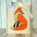 Red Fox Illustration Eco Cotton Tote Bag