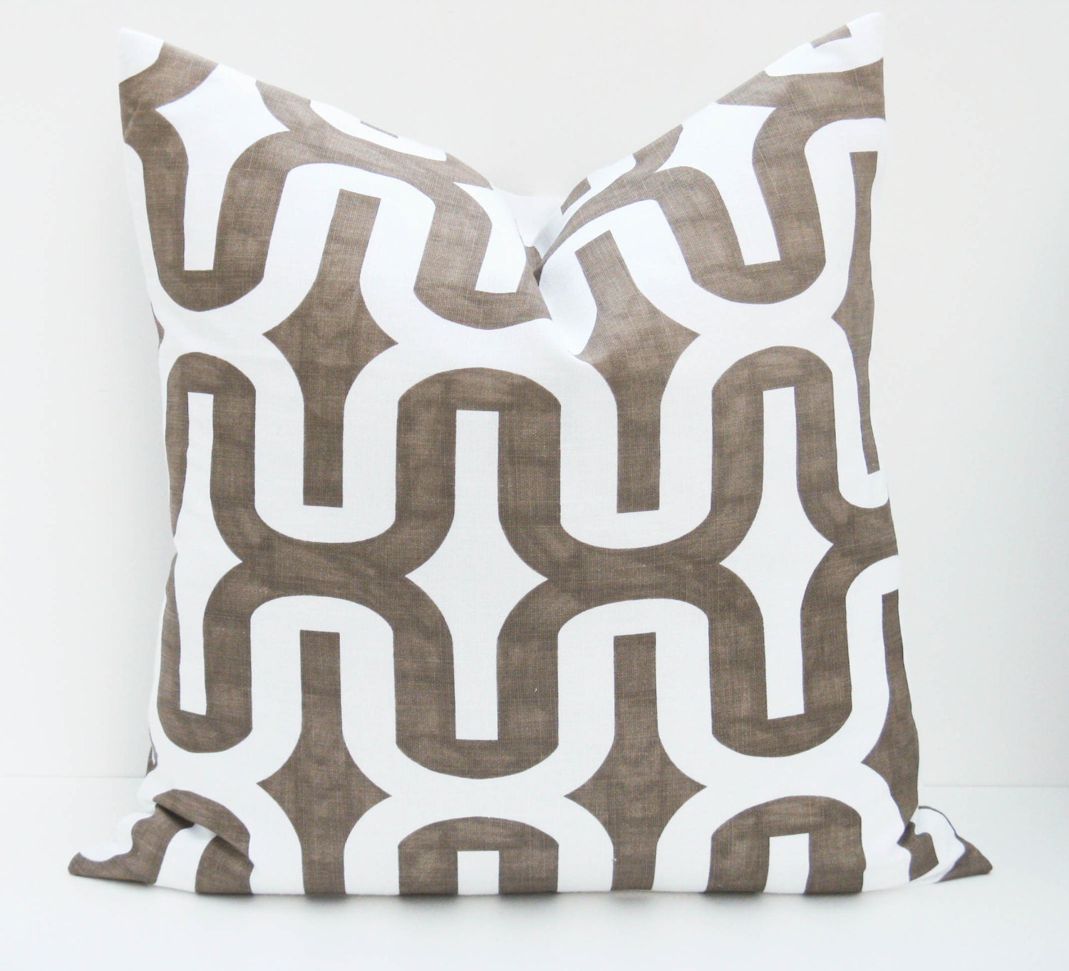Brown Euro Pillow 24x24 inch pillow. Ikat Pillow.Chcolate Brown.Dark Brown.Housewares. Printed fabric on front and back.Geometric Pillow
