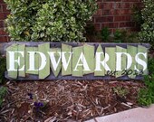 Personalized Family Name Sign on a rustic random wood canvas