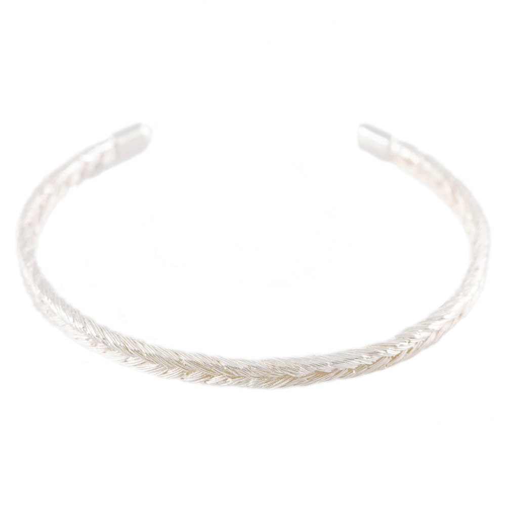 Magnitude Plait - Fishbone - bangle (silver)