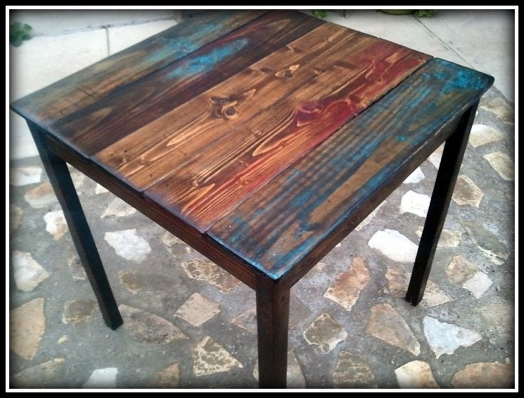 Custom Bistro Table Made from Reclaimed Pallet Wood