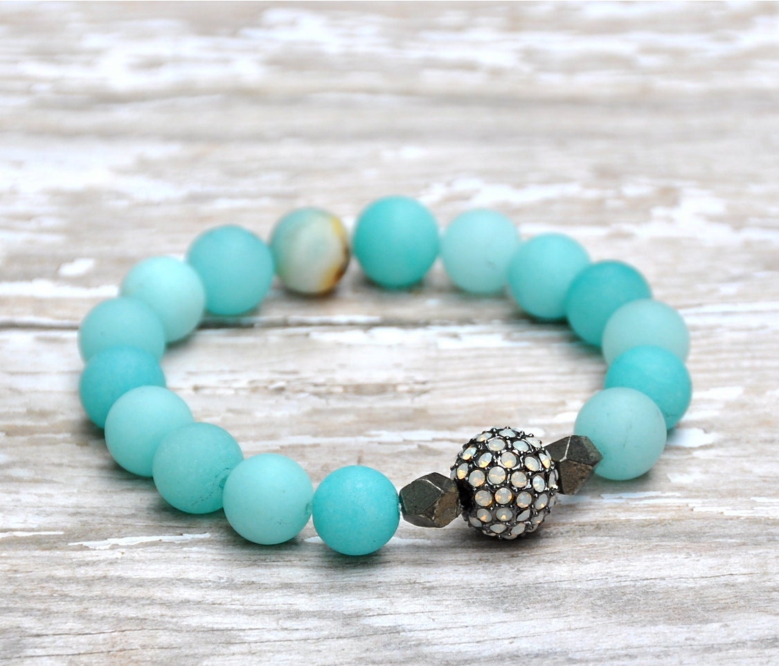 Amazonite Matte Blue Beaded Bracelet