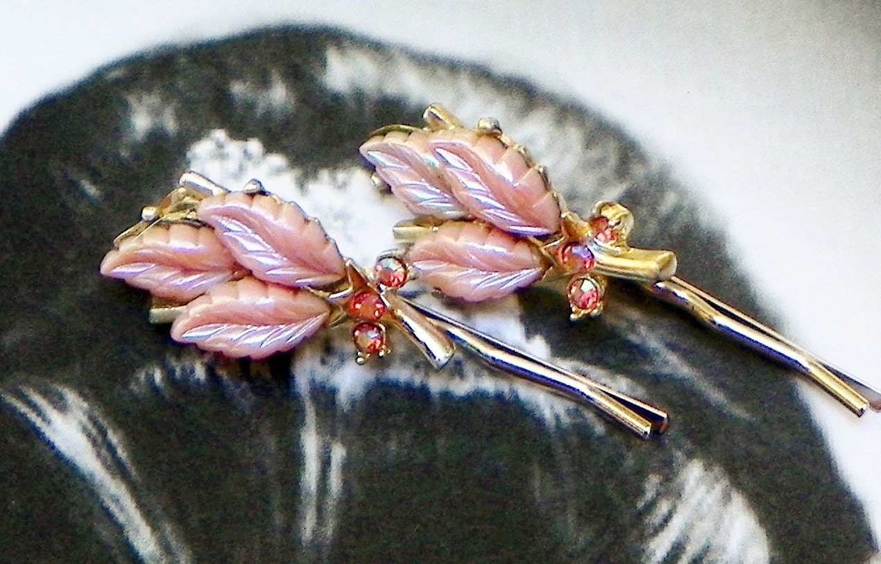 Romantic Vintage Pink Valentine Bridal Bobby Pins