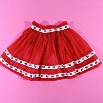 Vintage Girls Valentine Apron One Size