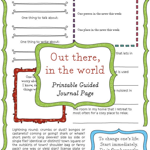 Printable Guided Journal Page - Out There, In the World