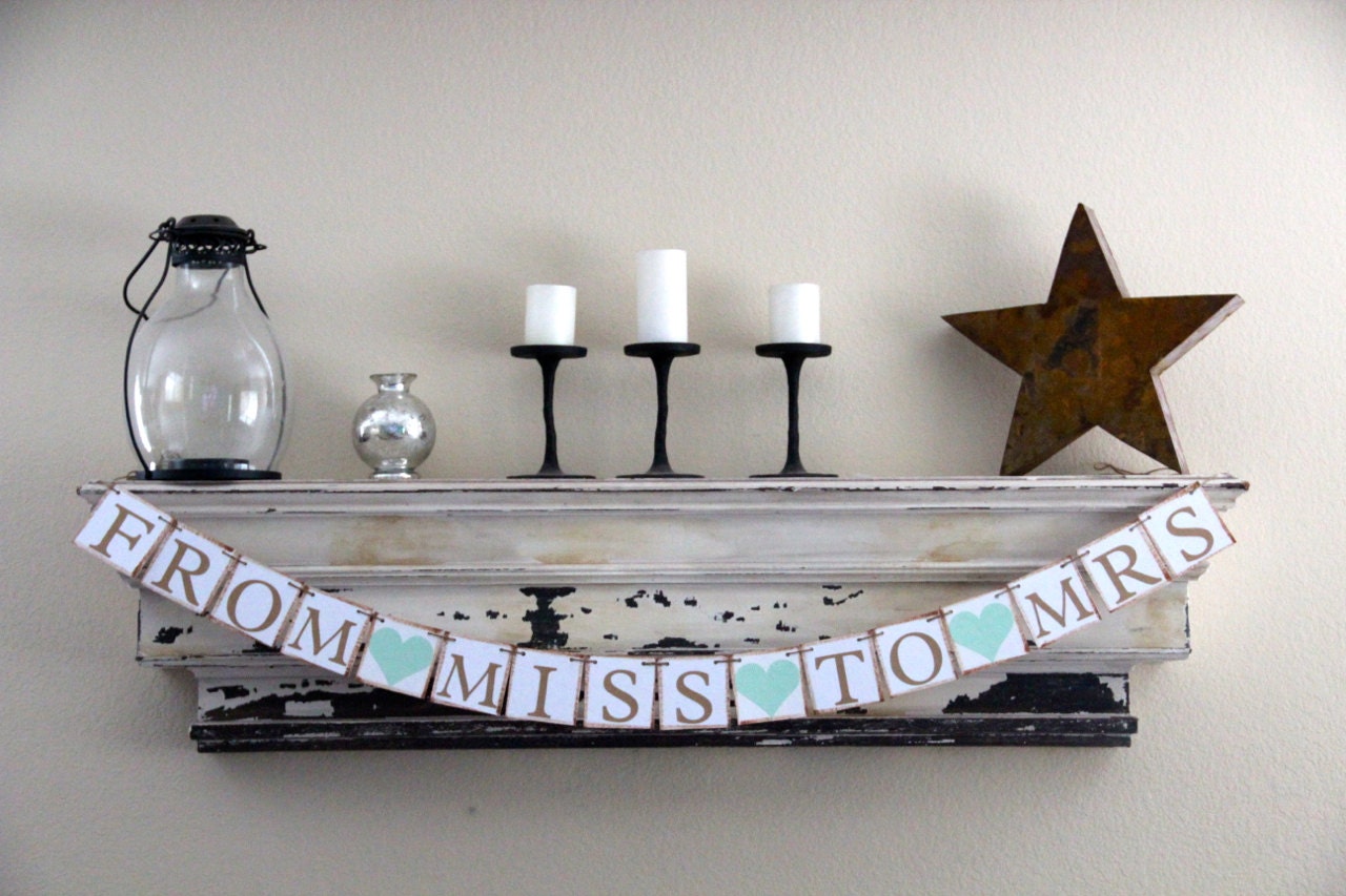 Wedding Banner Decoration - From Miss to Mrs - Bachelorette Party - Bridal Shower - Photo Prop