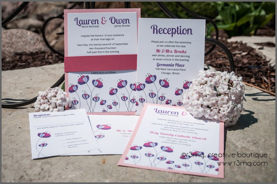 Full of Flowers Wedding Invitations - Silver Level