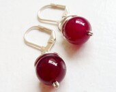 Deep Pink Drop Earrings