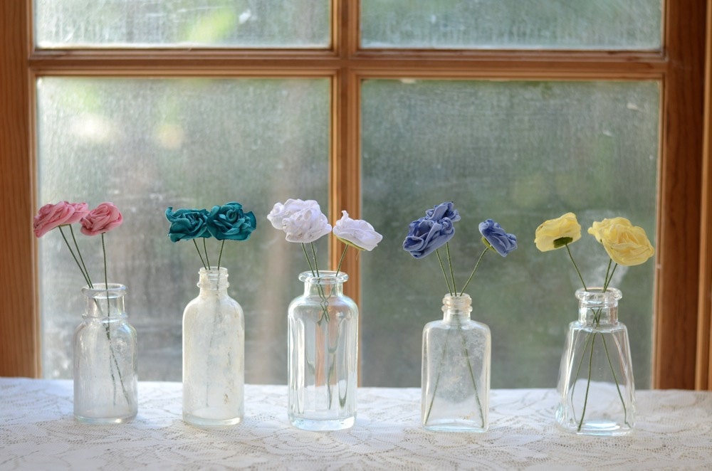 custom bridesmaids gifts--set of five mini flower vases--you pick the colors--Eco decor