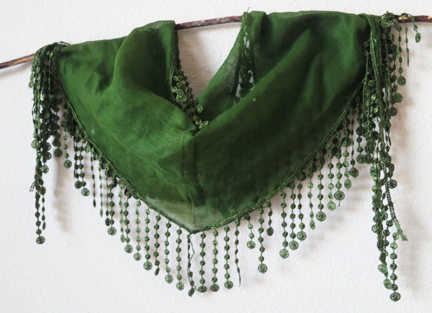 Emerald Green Lace Scarf, Emerald Accessories, Bridesmaids Gift, Mothers Day Gift