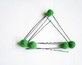 Hair Pins With a Green Balls Hair Stick April Trends emerald green