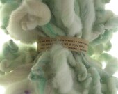 Handspun Thick and Thin Yarn Drop Spindle 45 gr / approx 2 oz 24 yards Handcarded Handyed Alpaca Supermerino Wool AQUARIUM