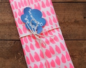 NEW Neon Pink Hundreds & Thousands Tea Towel in 100% Linen