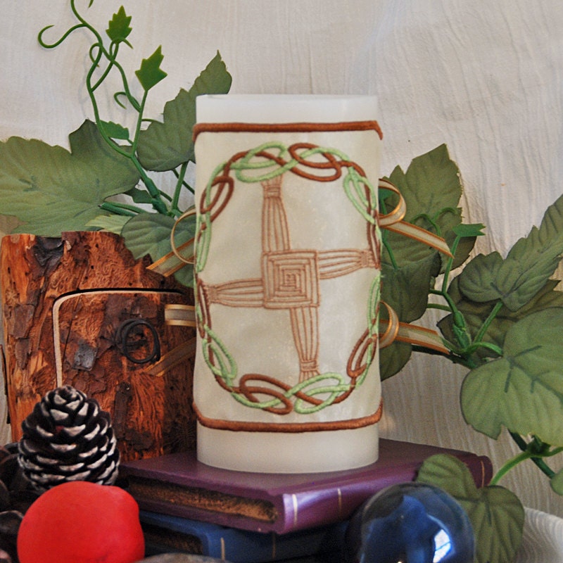 Celtic Knot Brigid's Cross Flameless Candle Wrap