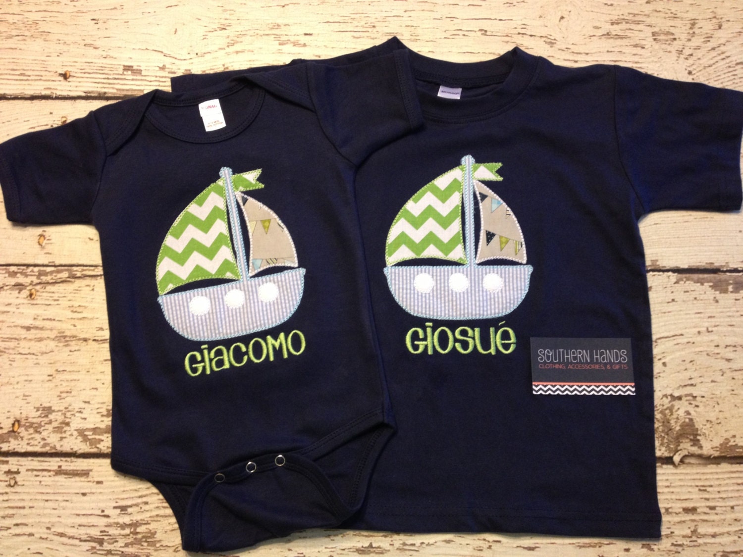Preppy Sailboat Tee or Onsie