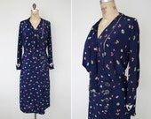 vintage 30s dress plus size // 1930s print dress // 30s day dress // 1930s plus size dress