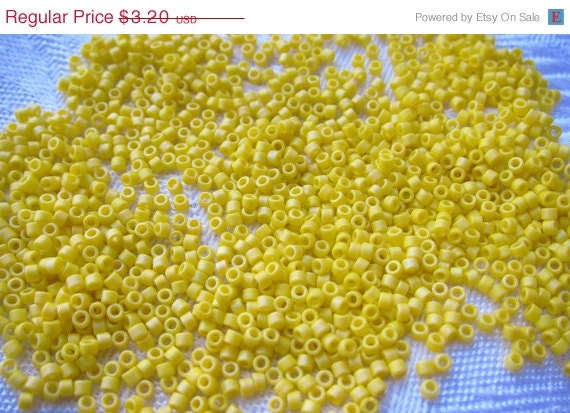 25% OFF Miyuki Delica Beads, Size 11/0, Opaque Matte Canary AB, DB-1592 - 5 grams
