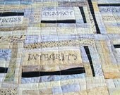 Inspirational Words on Fabric Neutral Modern Wall Hanging Art