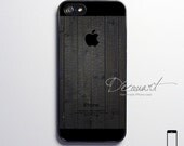 Ebony iPhone 5 case, iPhone 5 cover, case for iPhone 5, ebony black wood pattern with black apple logo S528